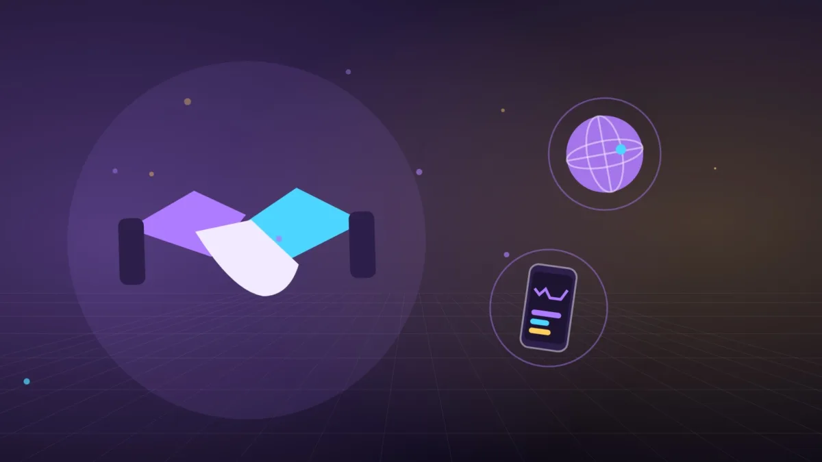 Abstract handshake in front of a globe and a smartphone on a dark background