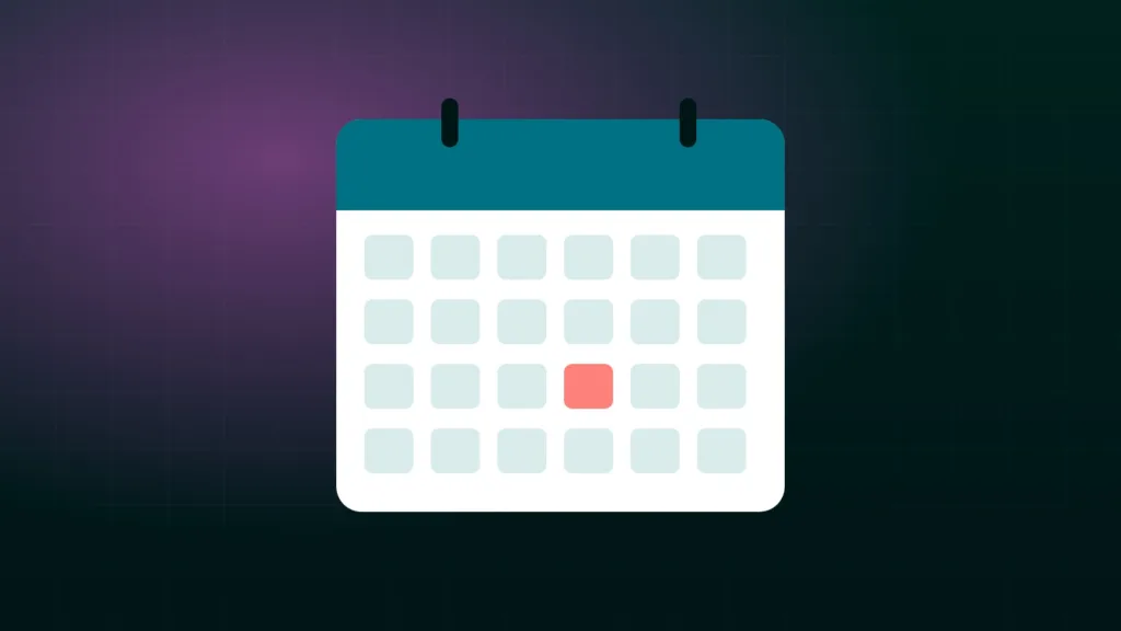 Abstract calendar grid with two highlighted days on a calm blue background