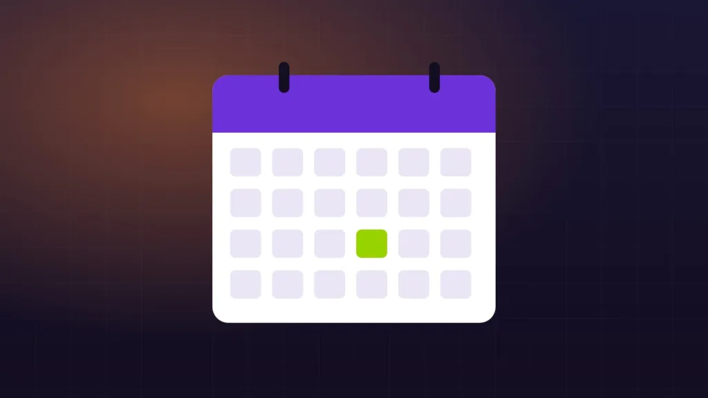Griglia astratta di calendario con due caselle evidenziate sui primi giorni di dicembre