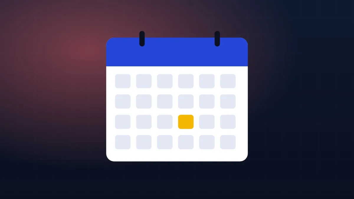 Calendar with a highlighted date illustrating a crypto event