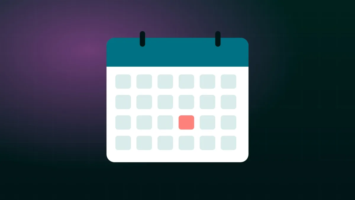 Calendar with a highlighted date illustrating a crypto event