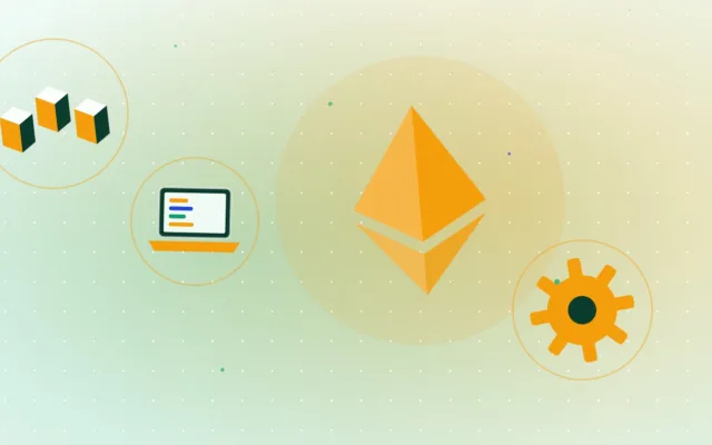 Illustration d'un diamant, d'un ordinateur portable, de blocs isométriques et d'un engrenage
