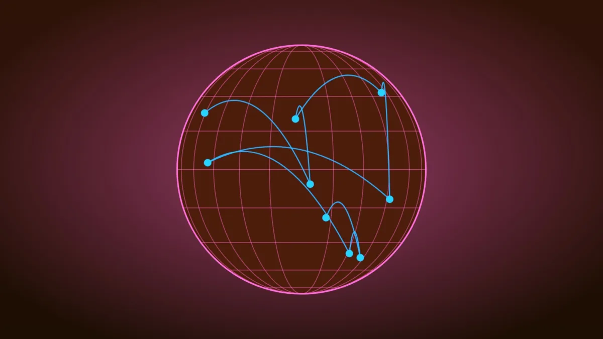 Globe with connected nodes illustrating global crypto payments