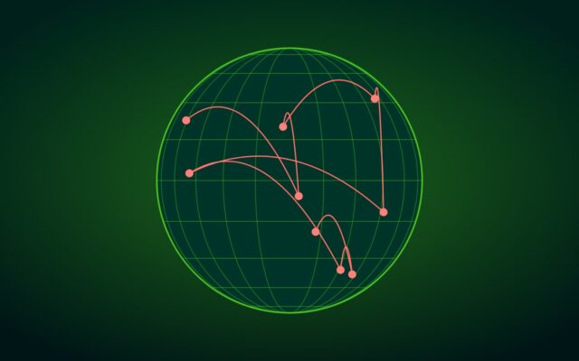 Globe et nœuds connectés illustrant les paiements crypto mondiaux
