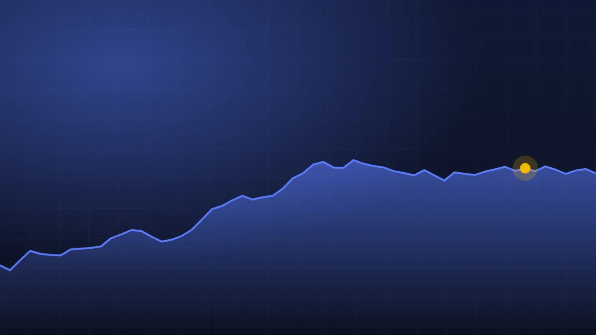 Graphique en aires d’un indice du marché crypto en hausse