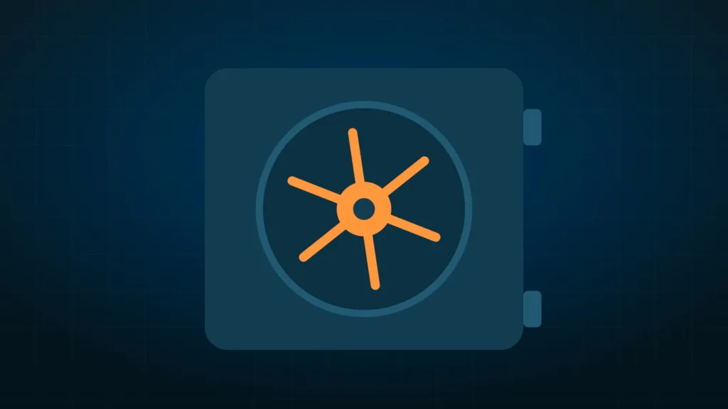 Locked vault doors with stacked token reserves held in separate secured compartments