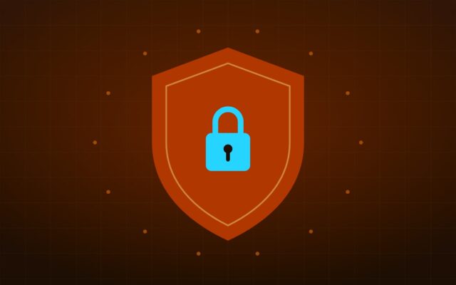 Shield with a padlock illustrating crypto security and custody